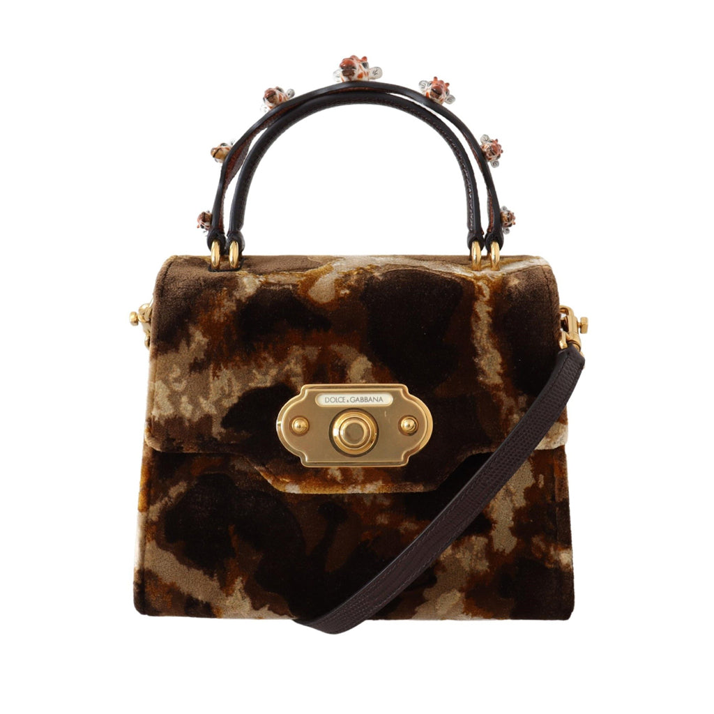 DOLCE & GABBANA Elegant Giraffe Pattern Welcome Bag with Gold Accents