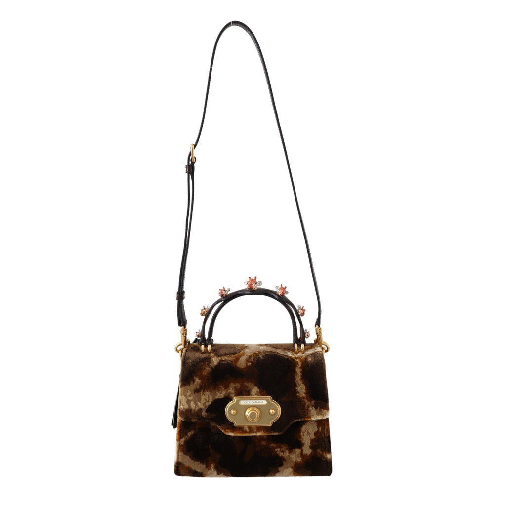 DOLCE & GABBANA Elegant Giraffe Pattern Welcome Bag with Gold Accents