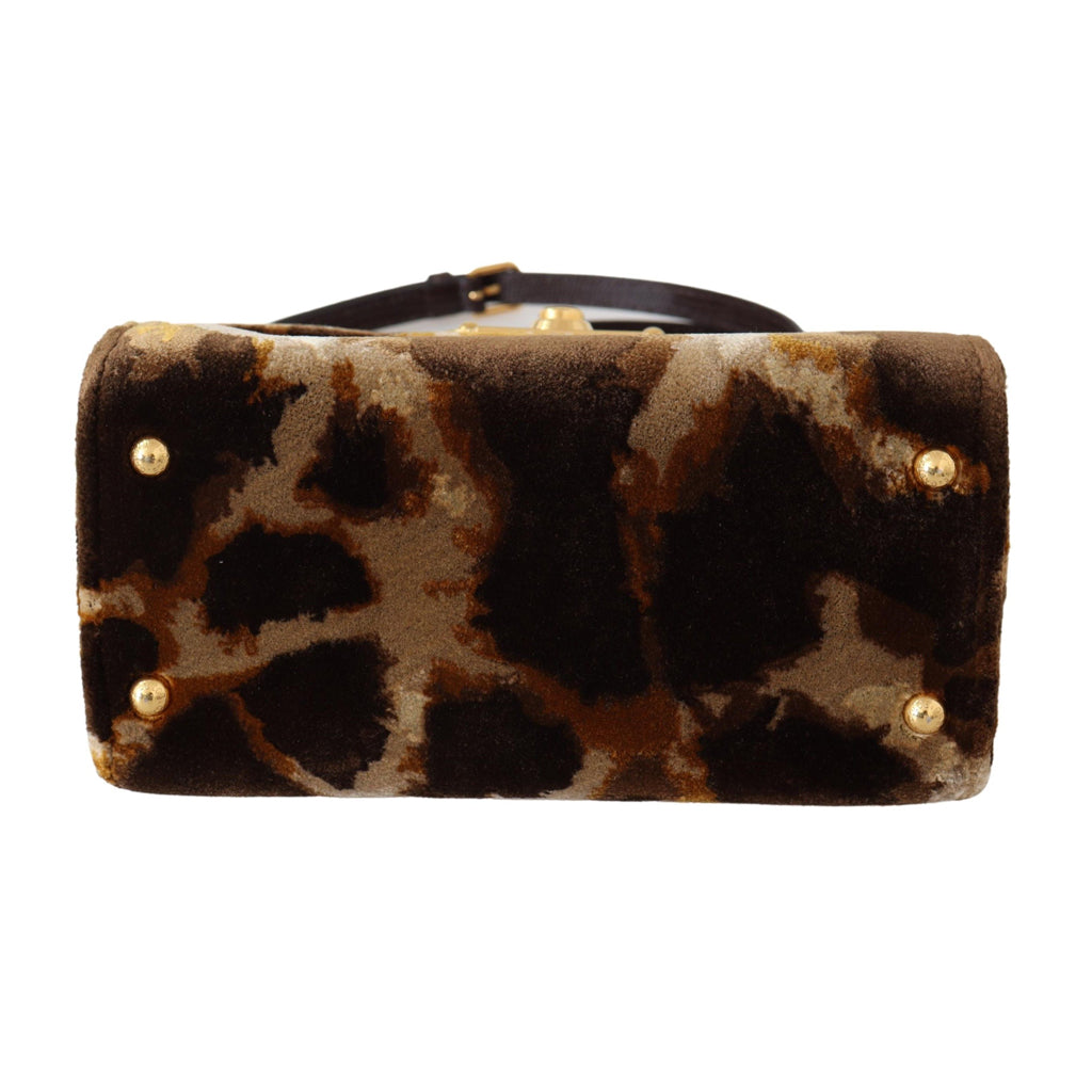 DOLCE & GABBANA Elegant Giraffe Pattern Welcome Bag with Gold Accents