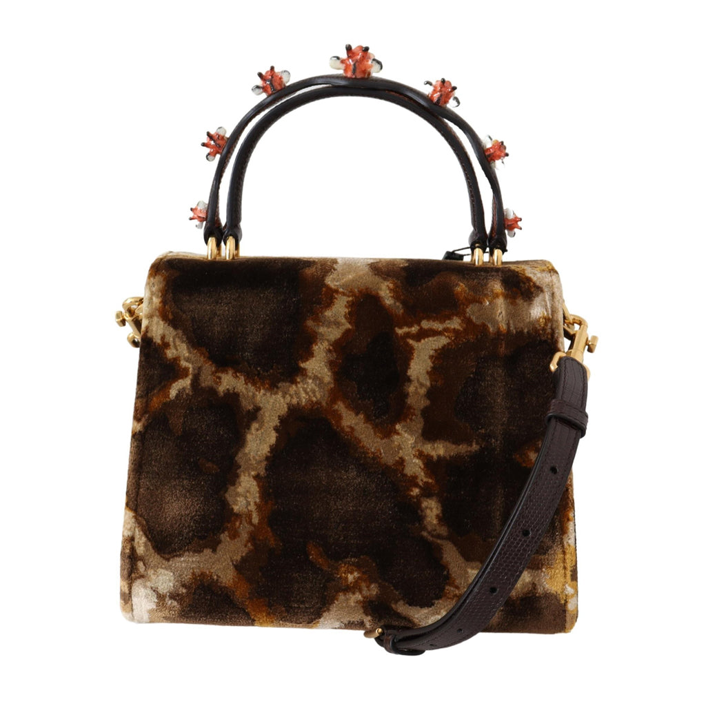 DOLCE & GABBANA Elegant Giraffe Pattern Welcome Bag with Gold Accents