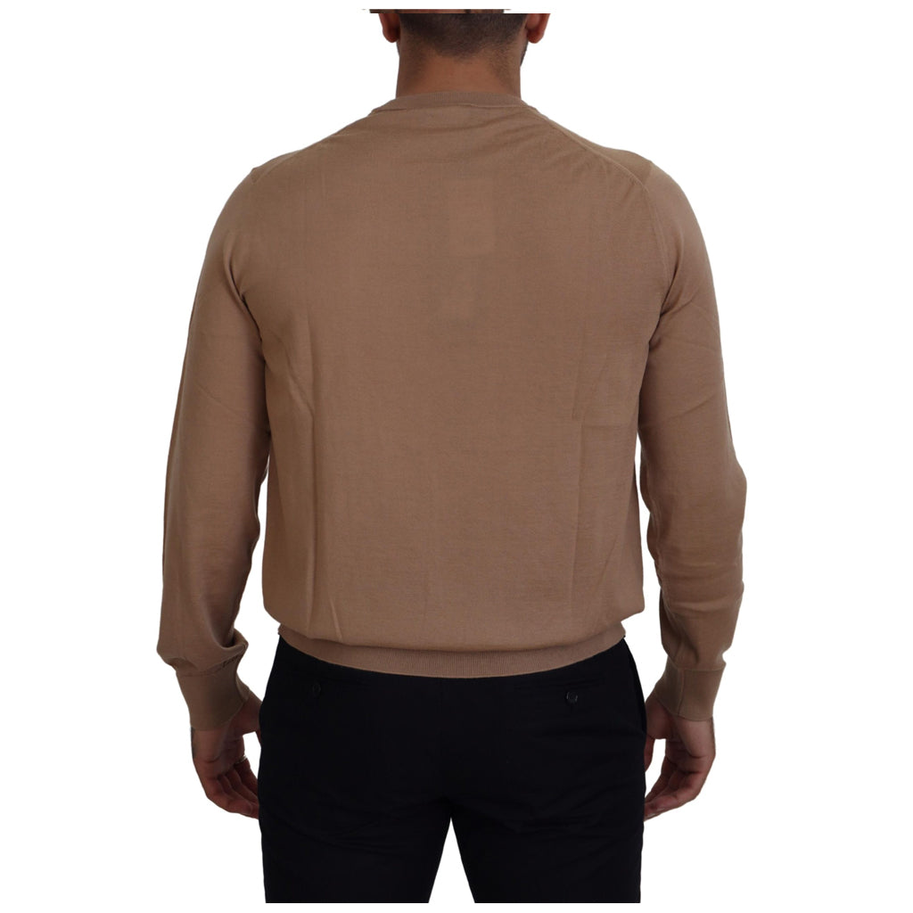 Dolce & Gabbana - Beige Cashmere Crown Logo Pullover Sweater