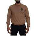 Dolce & Gabbana - Beige Cashmere Crown Logo Pullover Sweater
