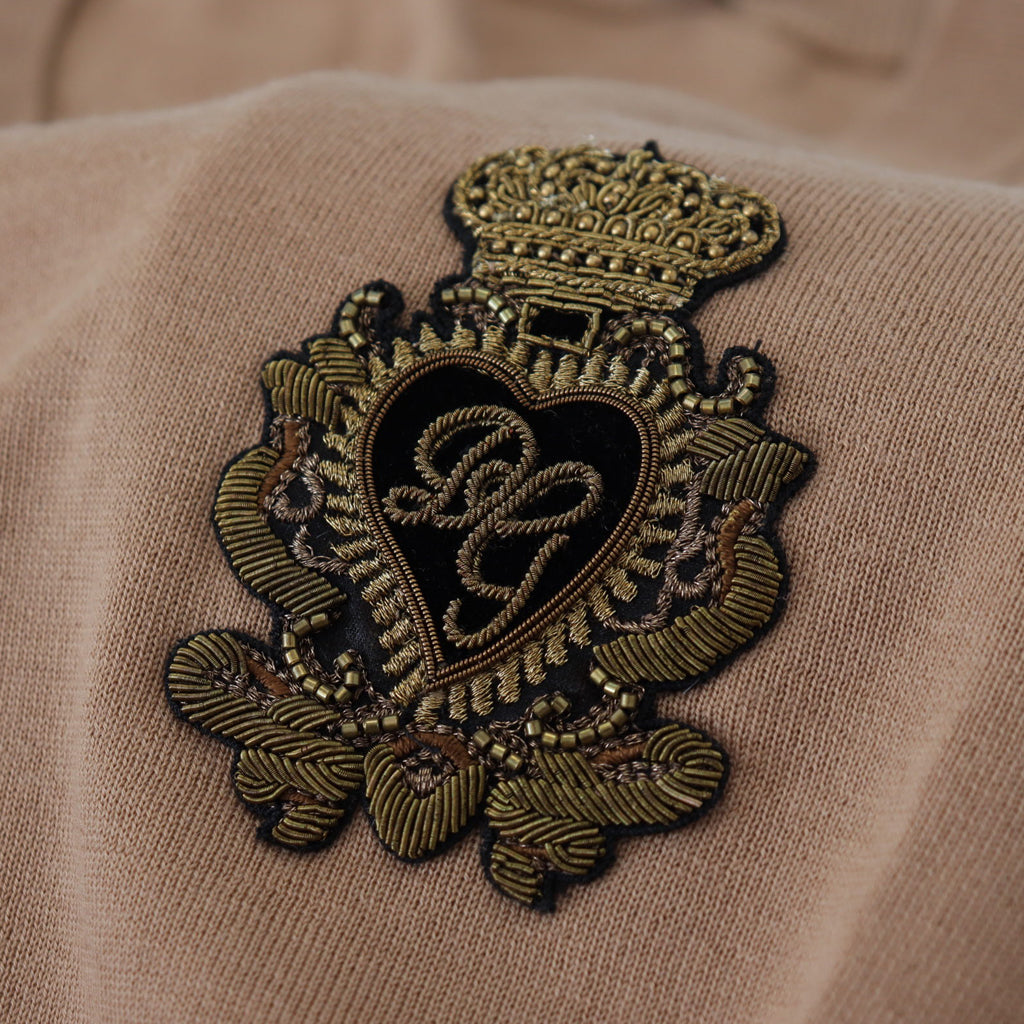 Dolce & Gabbana - Beige Cashmere Crown Logo Pullover Sweater