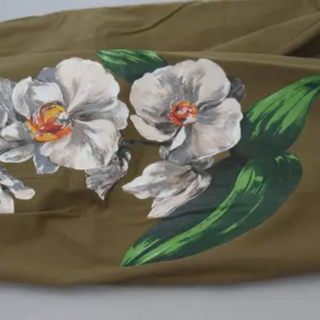 Dolce & Gabbana - Beige Cotton Stretch Floral Chinos Pants