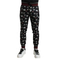 Dolce & Gabbana - Black Ring Silk Jogging Trousers Pants