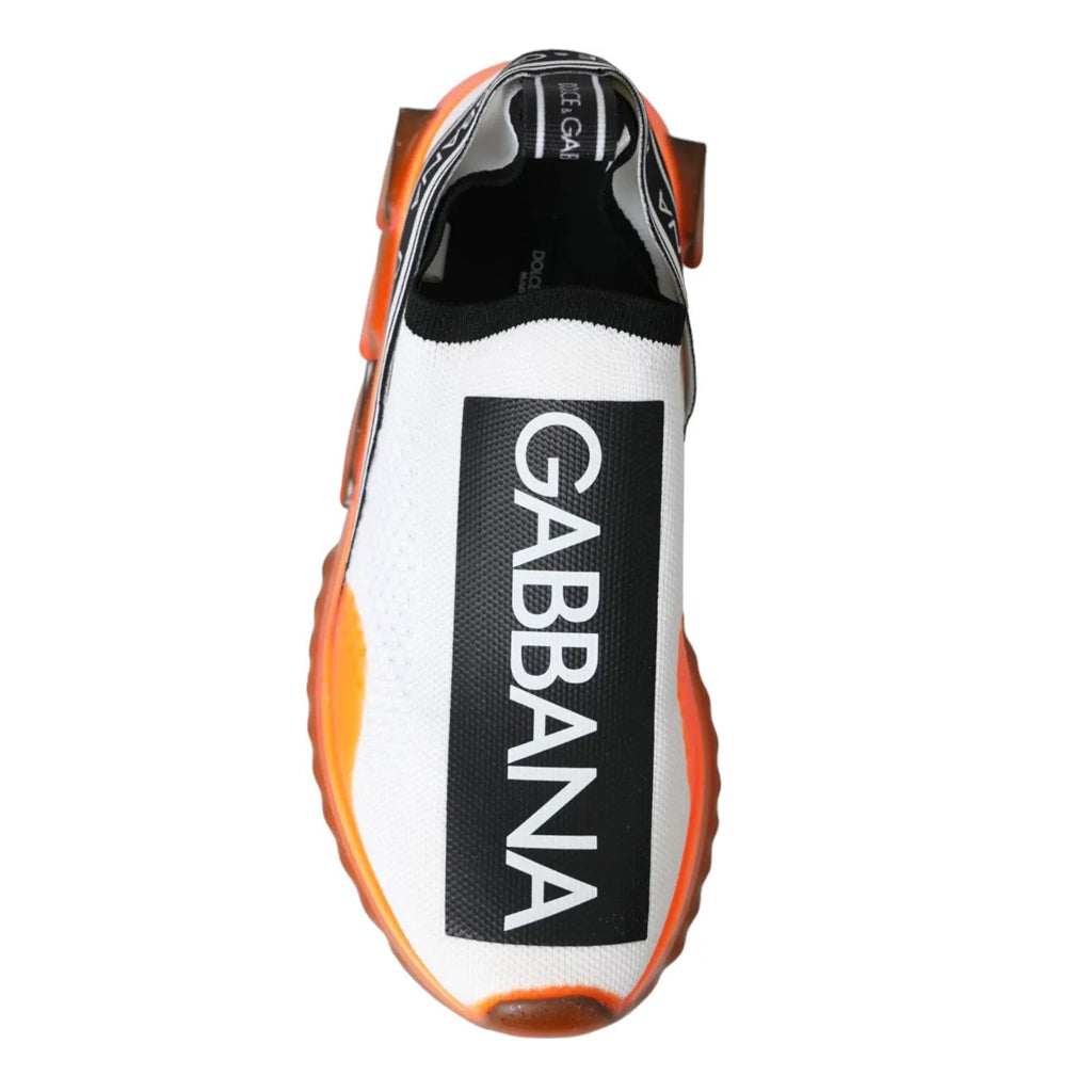 Dolce & Gabbana - Black White Orange Slip On Sorrento Sneakers Shoes