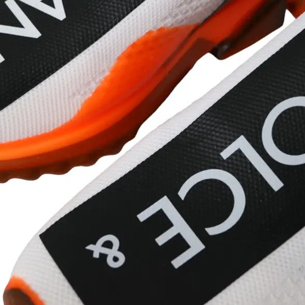 Dolce & Gabbana - Black White Orange Slip On Sorrento Sneakers Shoes