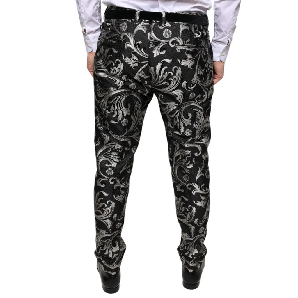 Dolce & Gabbana Black Jacquard Skinny Dress Pants