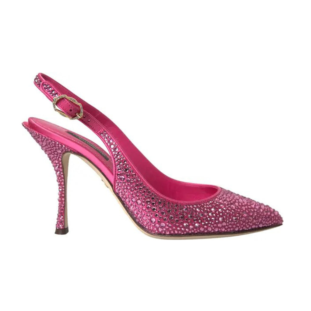 Dolce & Gabbana - Pink Slingbacks Crystal Pumps Shoes