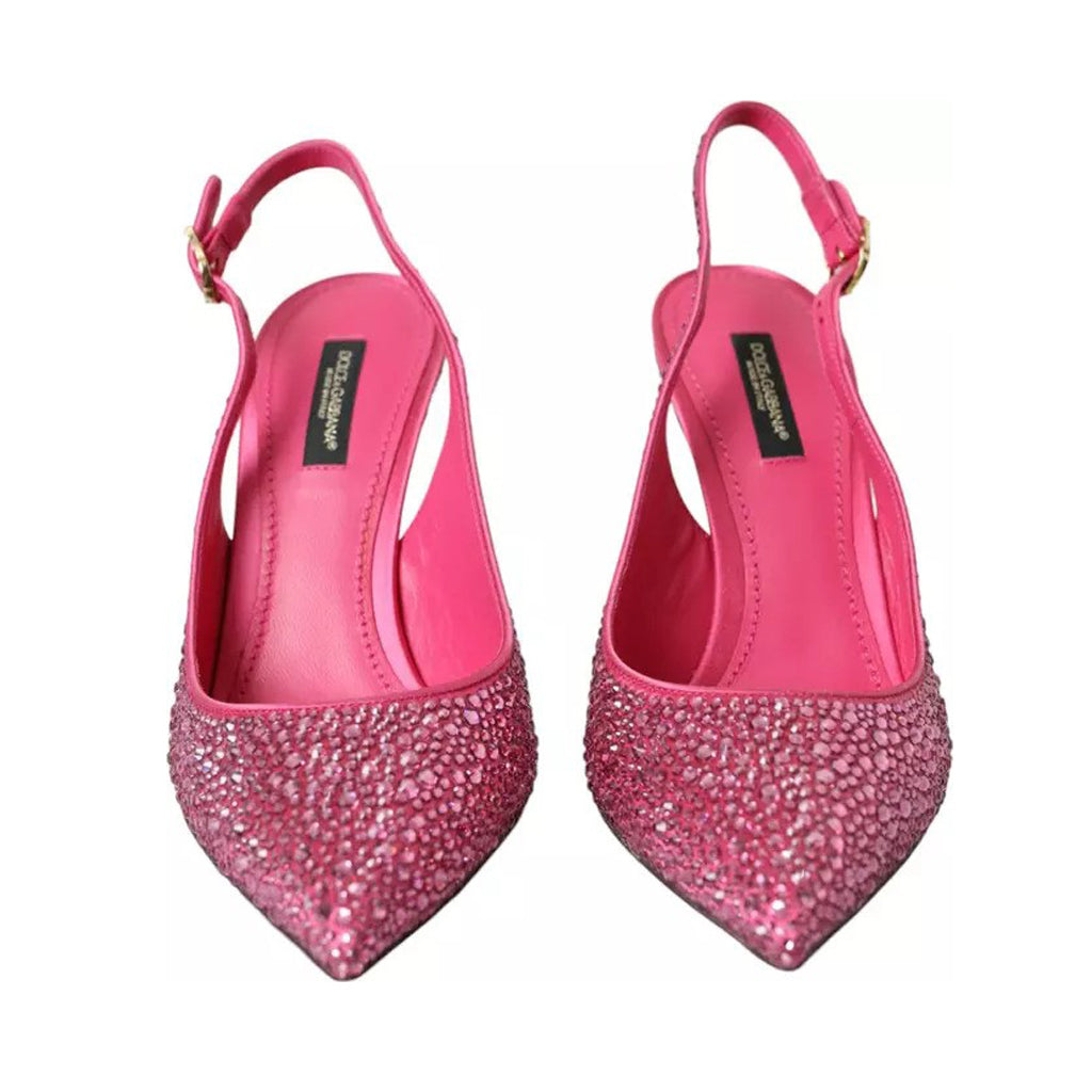 Dolce & Gabbana - Pink Slingbacks Crystal Pumps Shoes