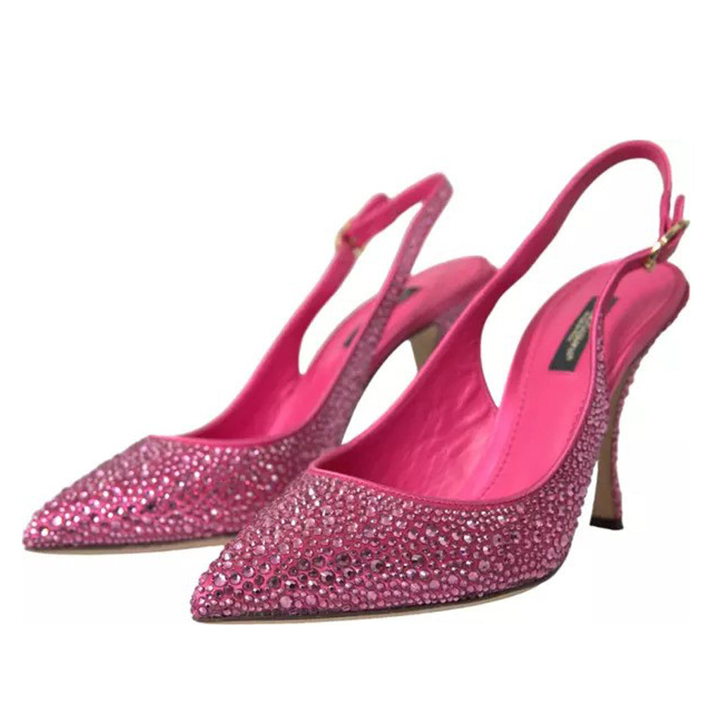 Dolce & Gabbana - Pink Slingbacks Crystal Pumps Shoes