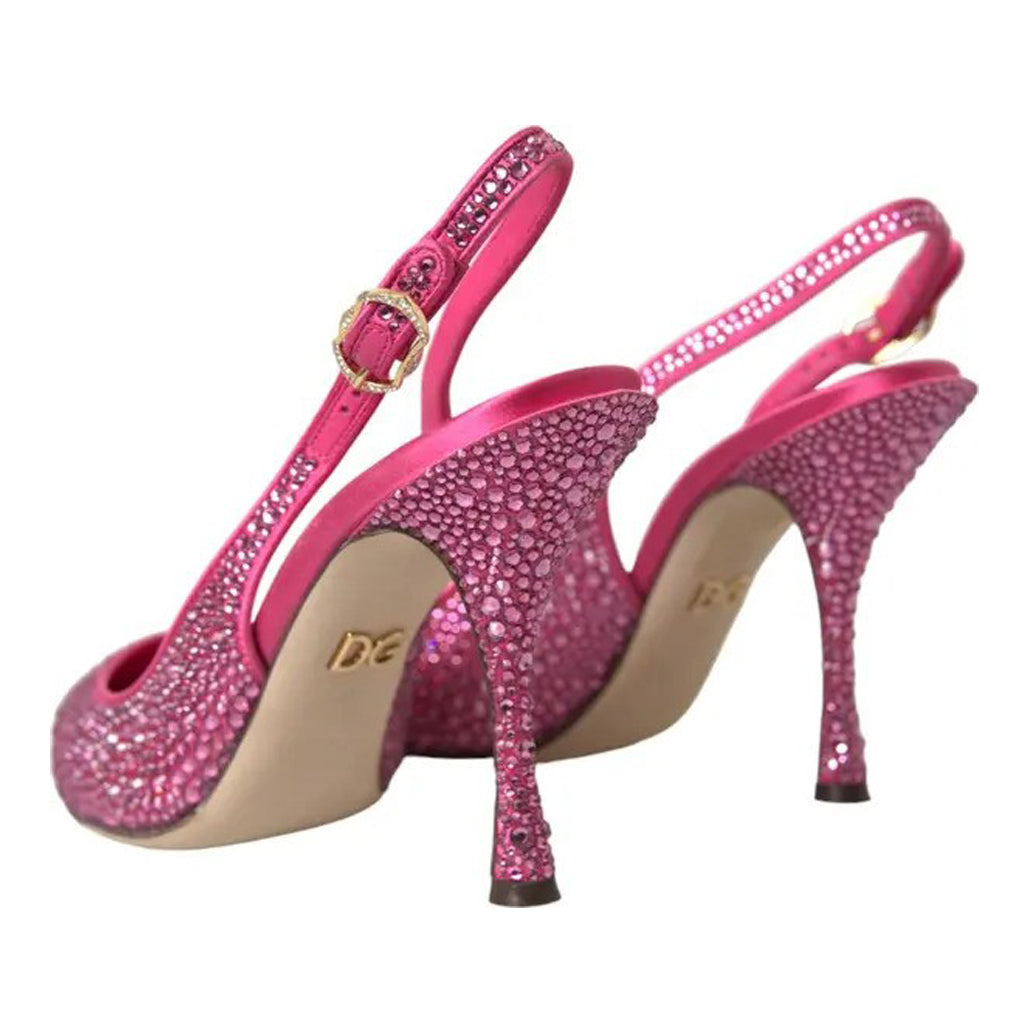 Dolce & Gabbana - Pink Slingbacks Crystal Pumps Shoes