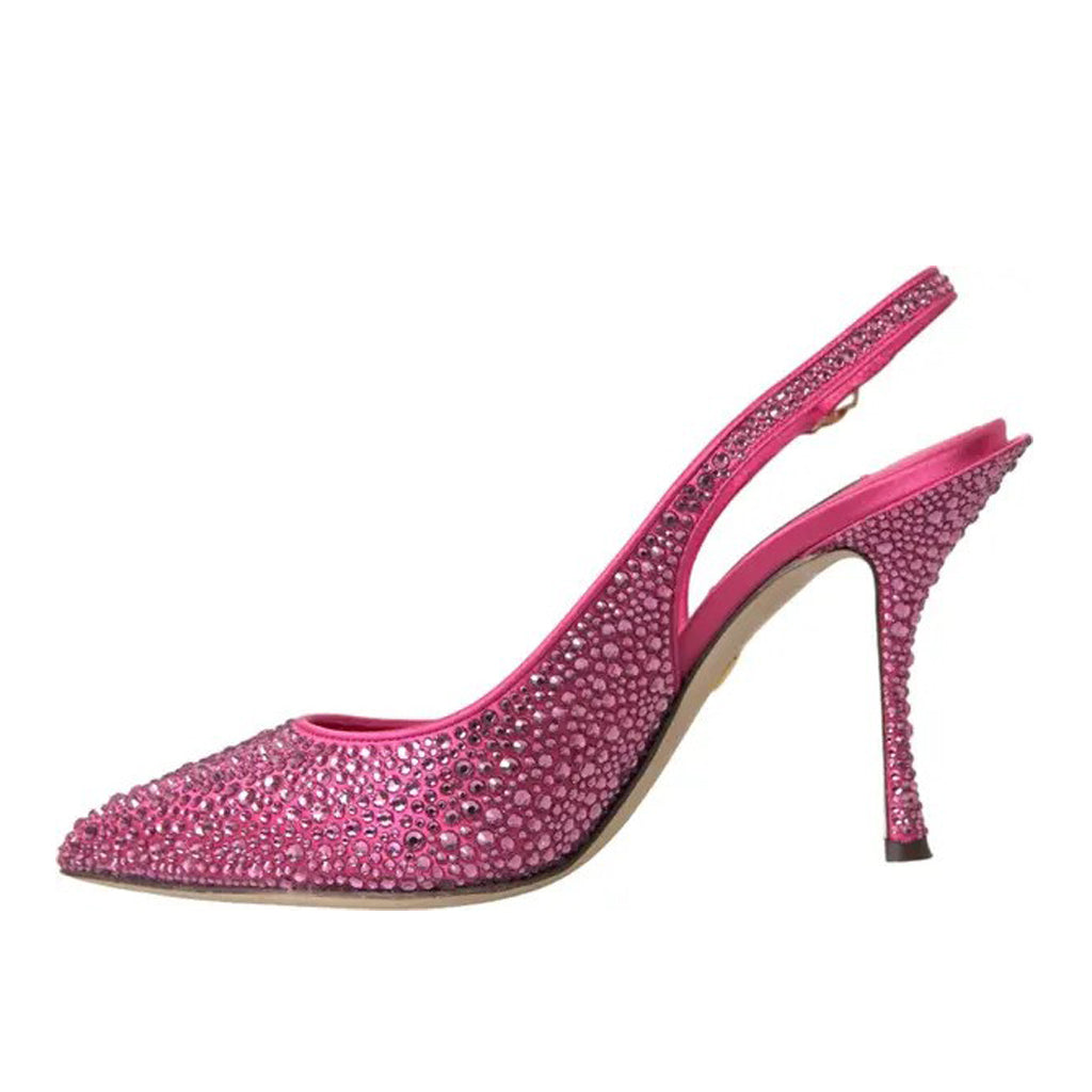 Dolce & Gabbana - Pink Slingbacks Crystal Pumps Shoes