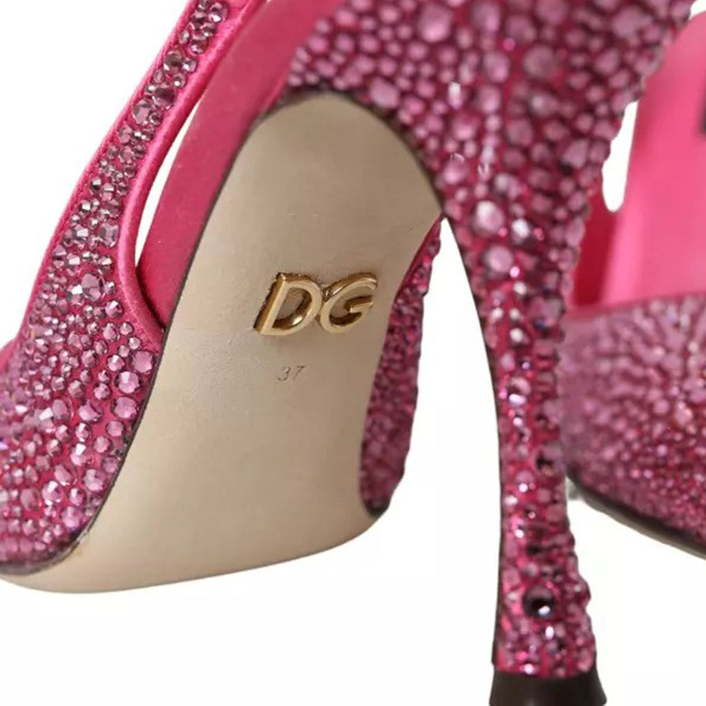 Dolce & Gabbana - Pink Slingbacks Crystal Pumps Shoes