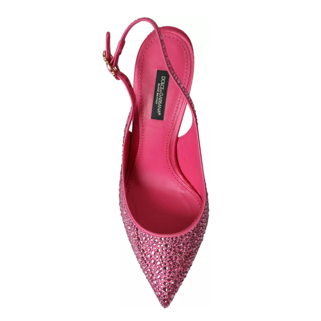 Dolce & Gabbana - Pink Slingbacks Crystal Pumps Shoes
