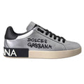 Dolce & Gabbana - Silver Portofino Calf Leather Sneakers Men Shoes