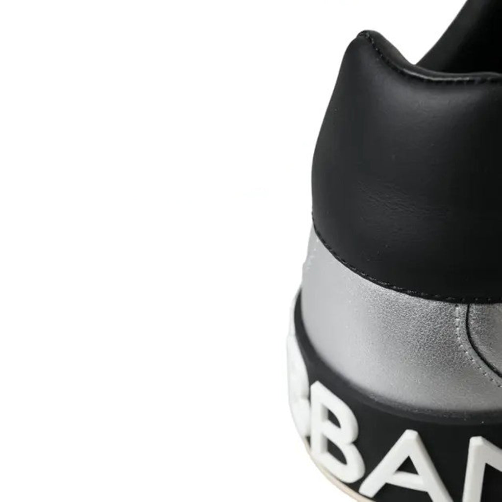 Dolce & Gabbana - Silver Portofino Calf Leather Sneakers Men Shoes
