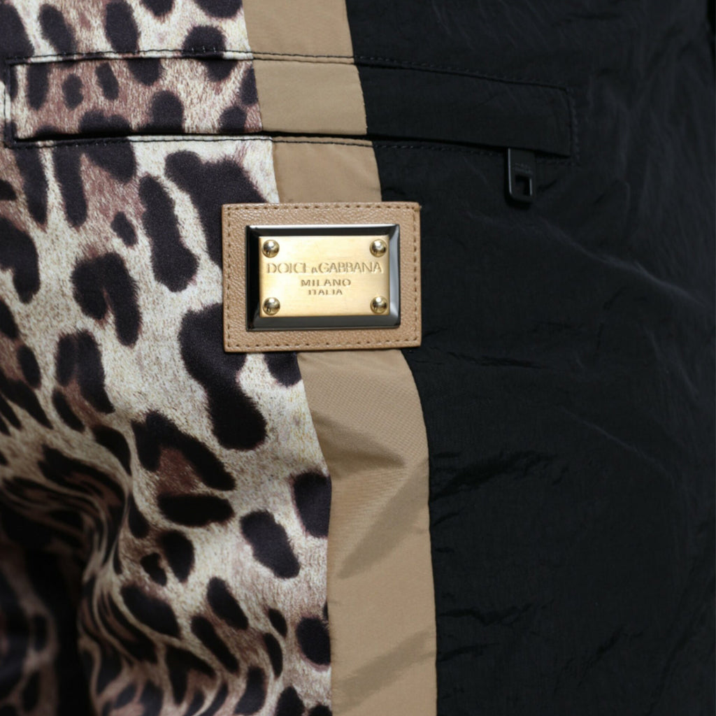 Dolce & Gabbana Brown Leopard Print Polyester Jogger Pants