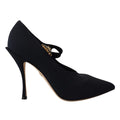 DOLCE & GABBANA Chic Black Mary Jane Sock Pumps with Crystals