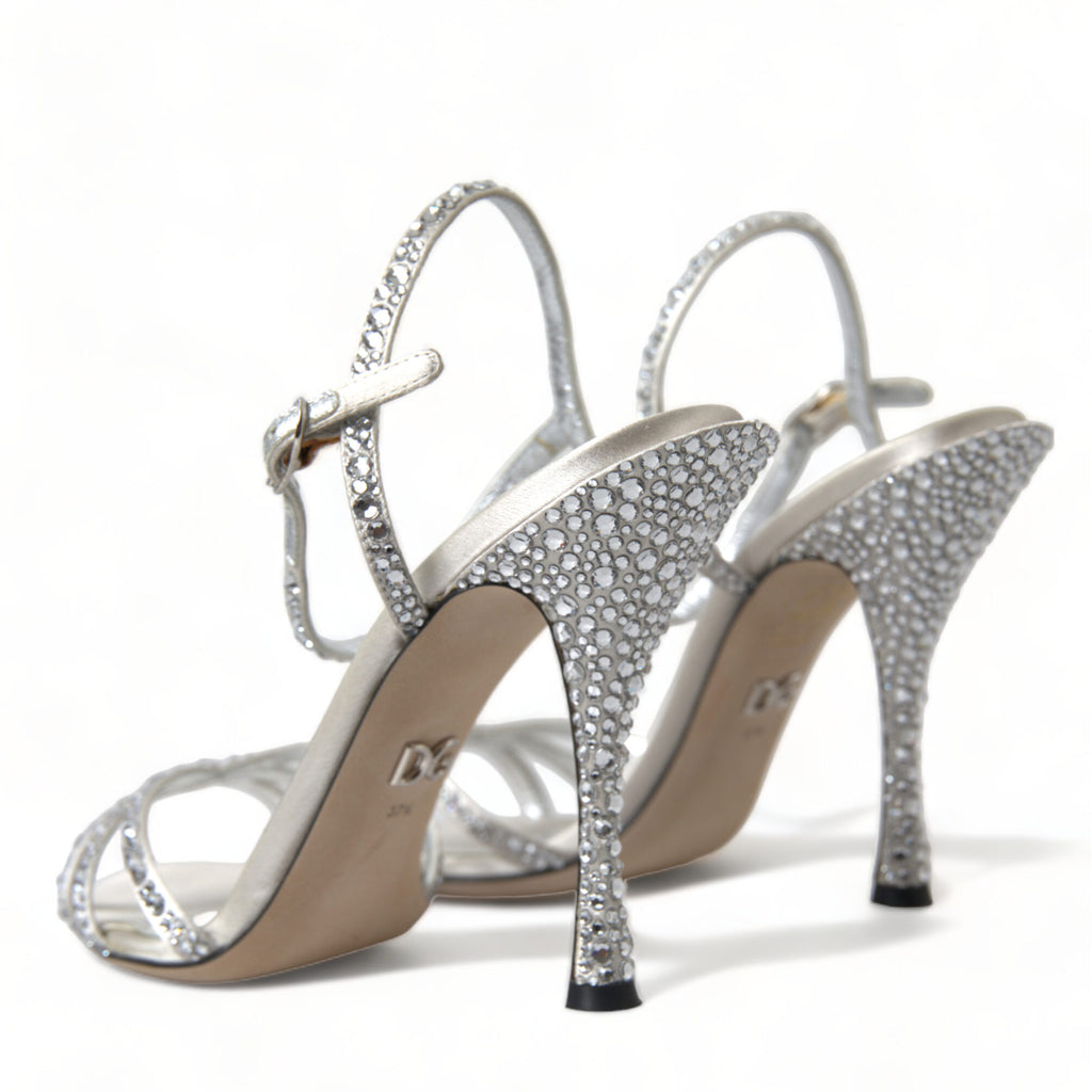 Dolce & Gabbana Elegant Crystal Embellished Heels Sandals