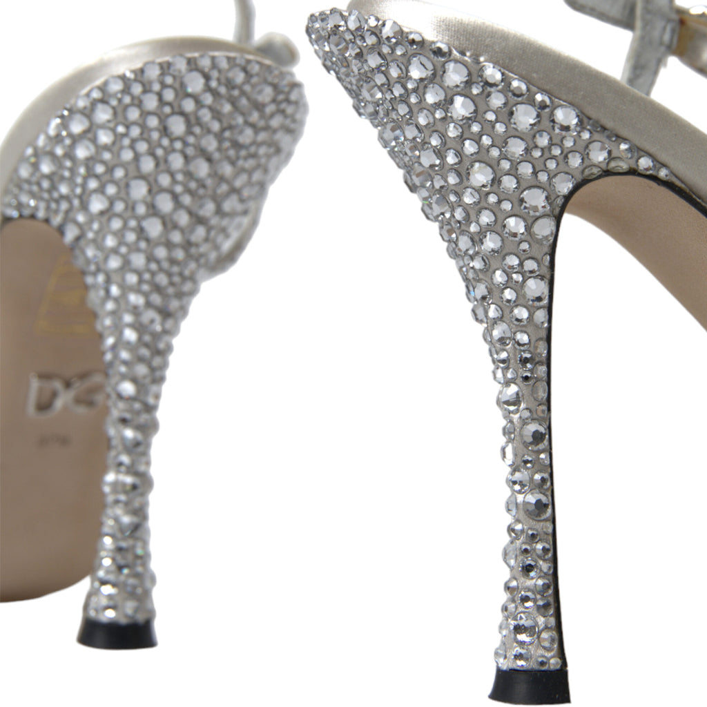 Dolce & Gabbana Elegant Crystal Embellished Heels Sandals