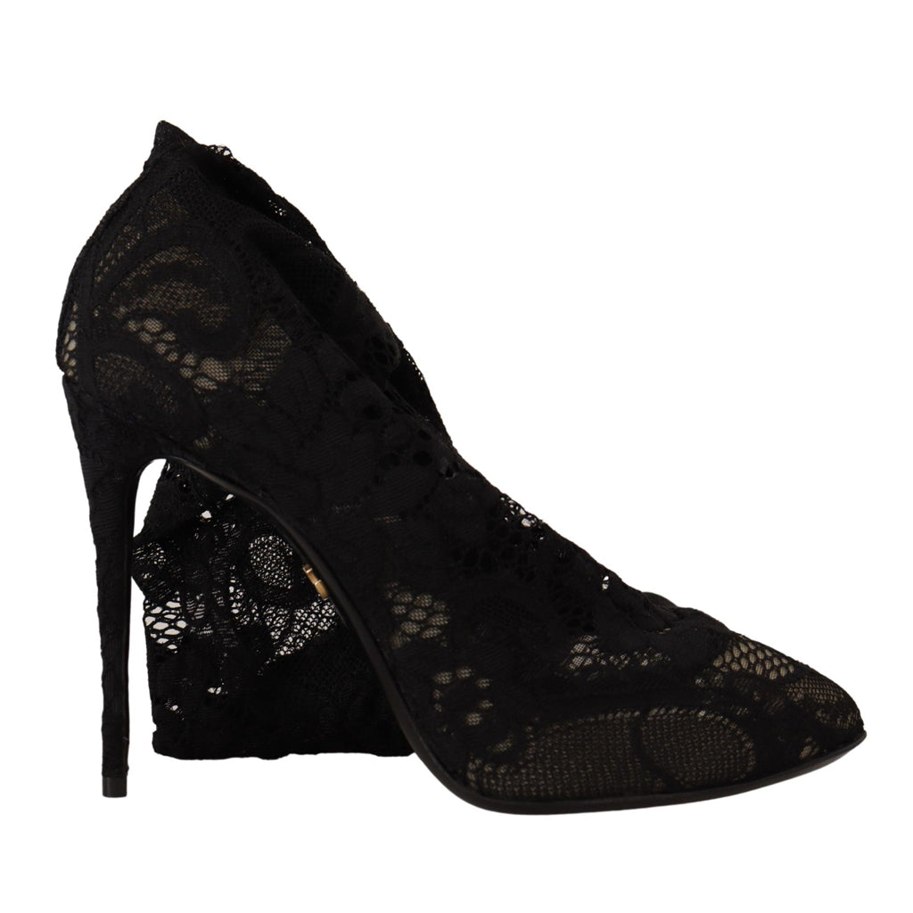 Dolce & Gabbana Elegant Stretch Sock Boots in Sleek Black
