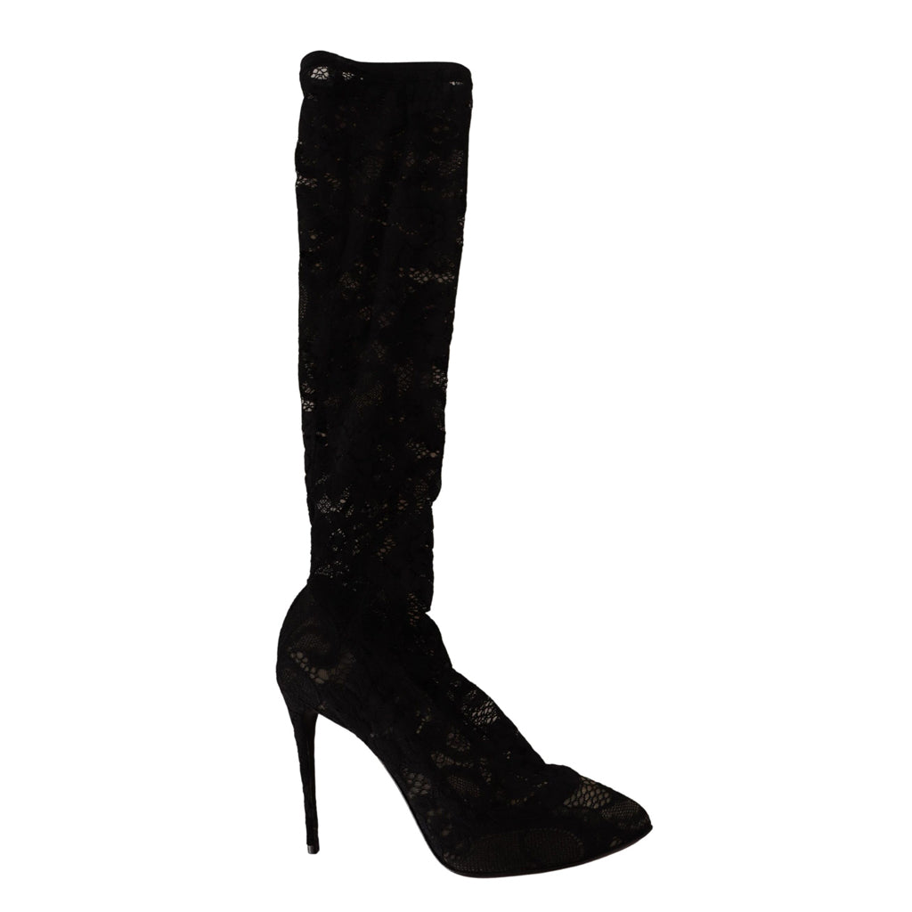 Dolce & Gabbana Elegant Stretch Sock Boots in Sleek Black