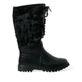 DOLCE & GABBANA Sleek Black Shearling Mid Calf Boots