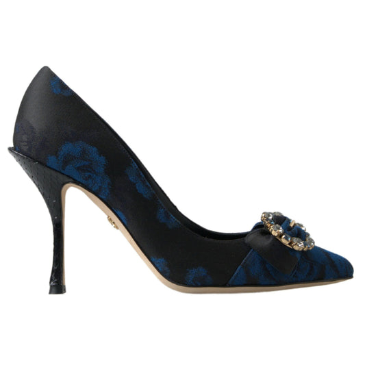 DOLCE & GABBANA Elegant Blue Crystal Embellished Pumps