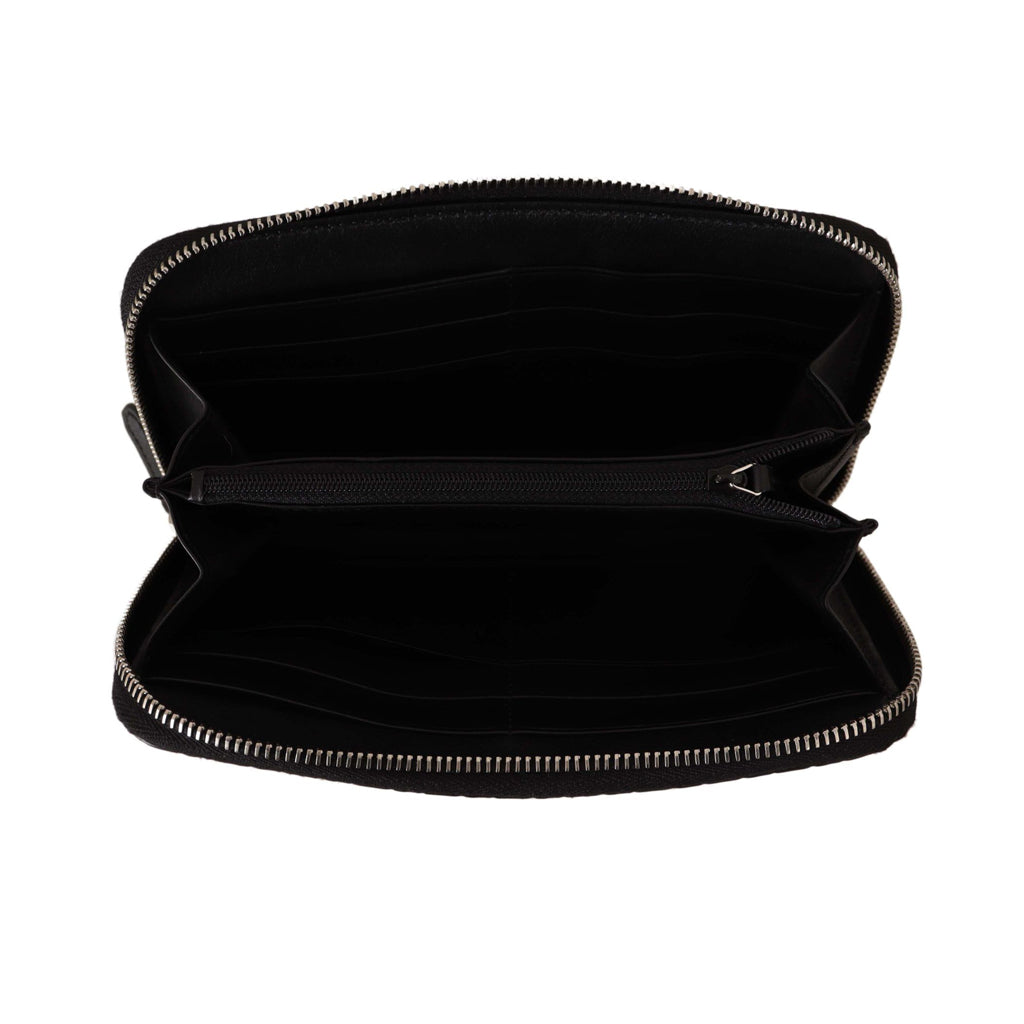 GUCCI - Elegant Black Leather Zip-Around Wallet