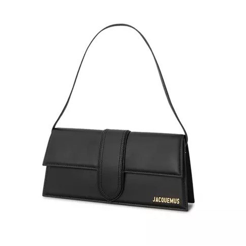 Jacquemus - Bambino Long smooth Black Leather Shoulder Bag