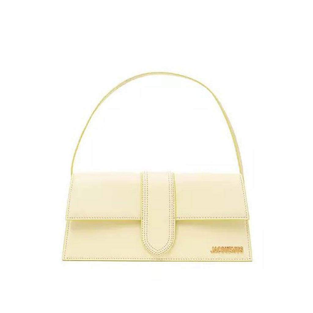 Jacquemus - Bambino Long smooth White/Yellow Leather Shoulder Bag