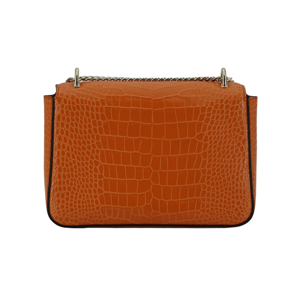 JIMMY CHOO Amber Orange Leather Shoulder Bag