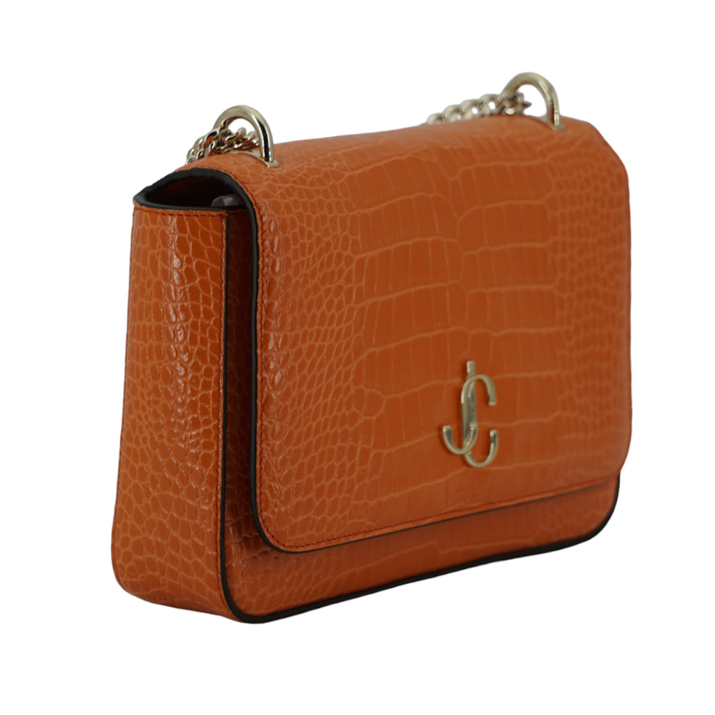 JIMMY CHOO Amber Orange Leather Shoulder Bag