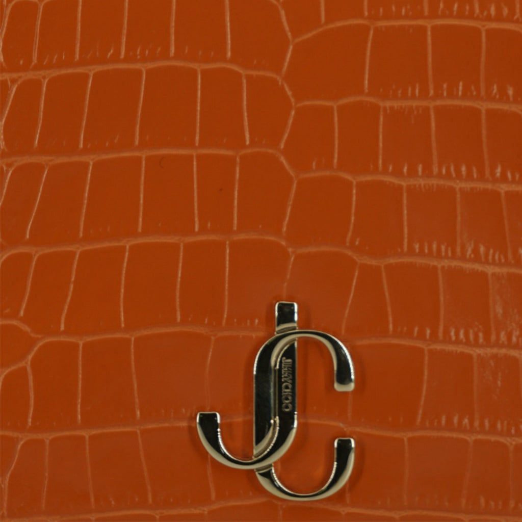 JIMMY CHOO Amber Orange Leather Shoulder Bag