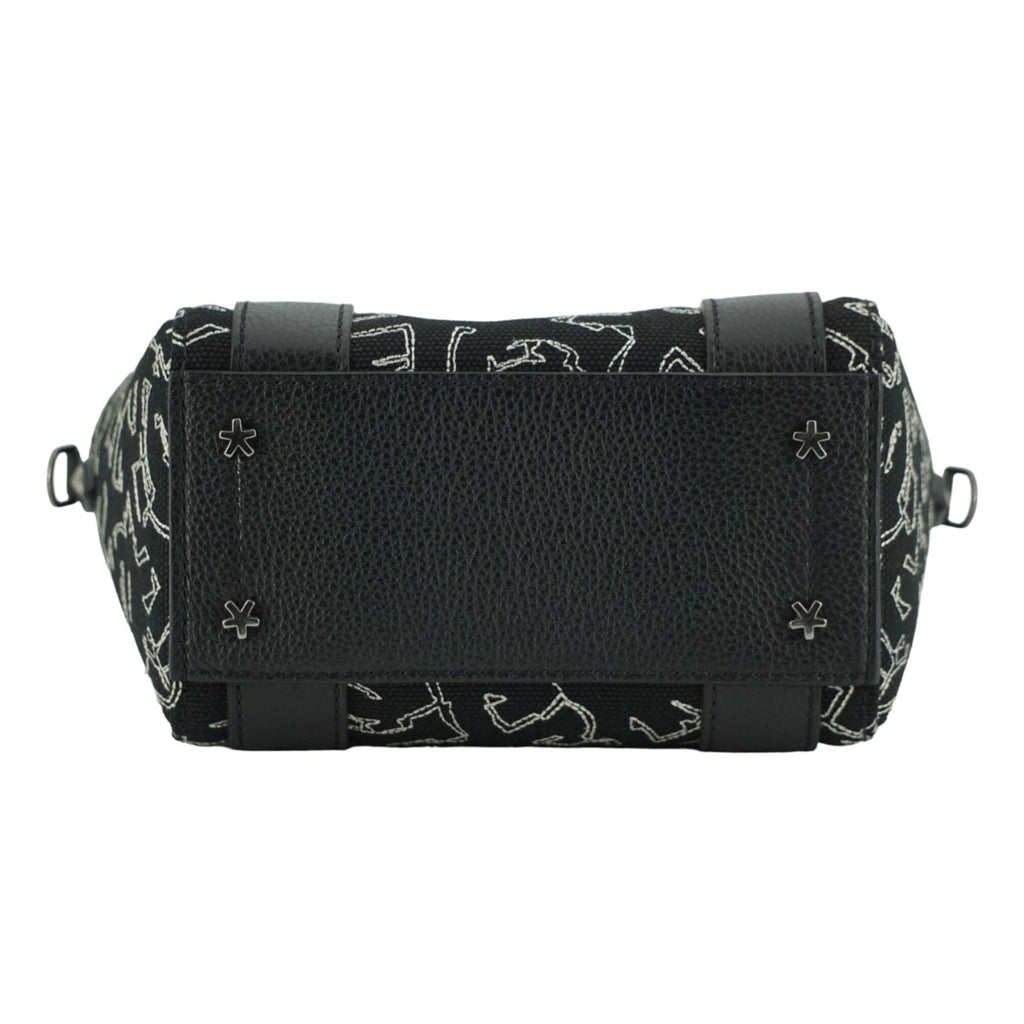 Jimmy Choo Black Leather and Canvas Small Tote Bag