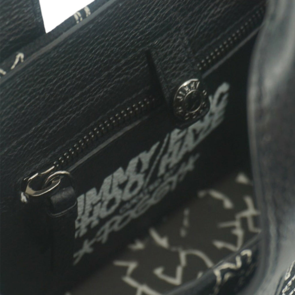 Jimmy Choo Black Leather and Canvas Small Tote Bag