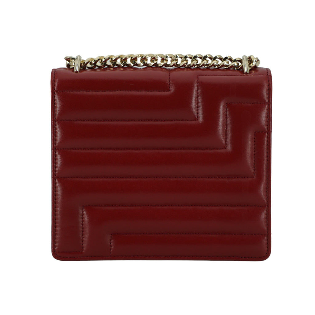 JIMMY CHOO Dark Red Leather Shoulder Bag