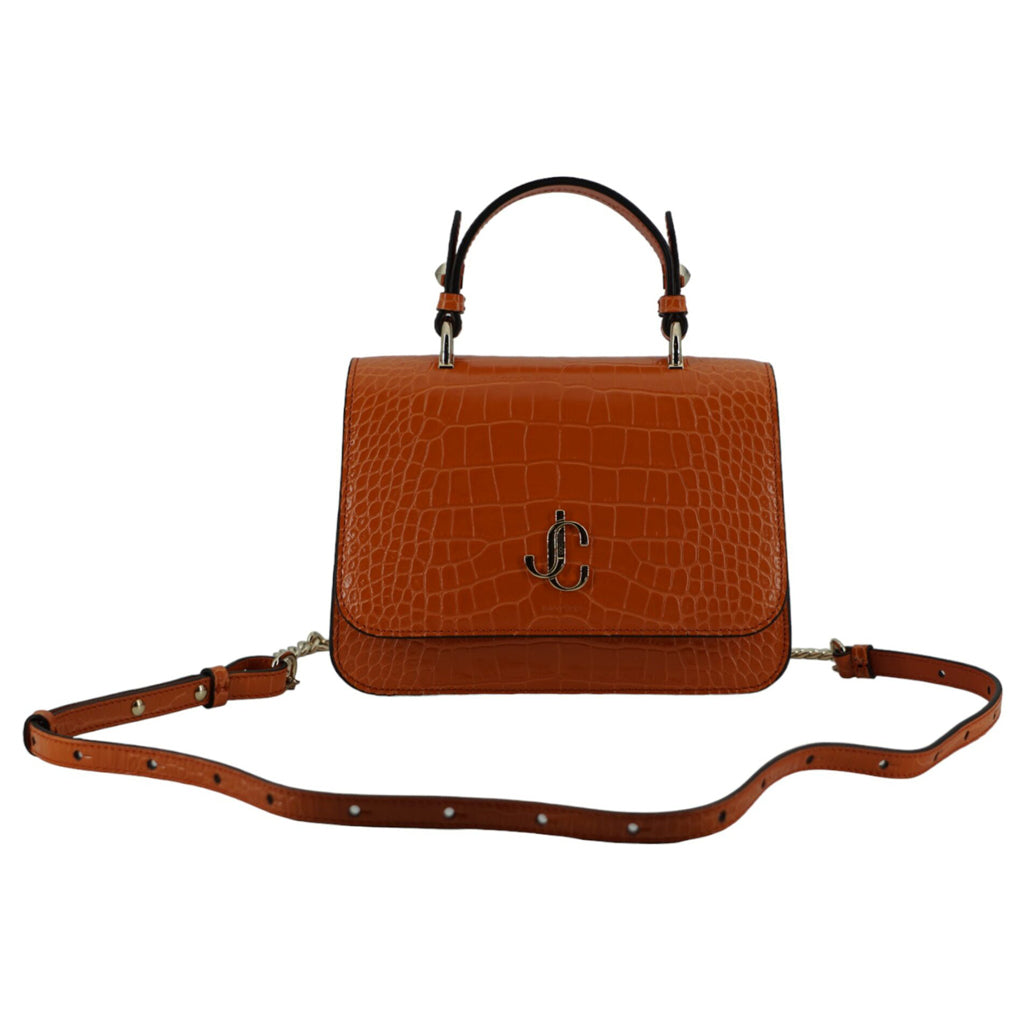 JIMMY CHOO Orange Leather Top Handle and Shoulder Bag