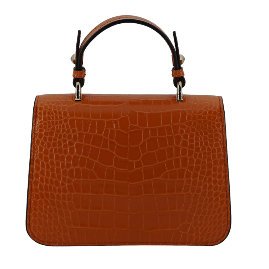 JIMMY CHOO Orange Leather Top Handle and Shoulder Bag