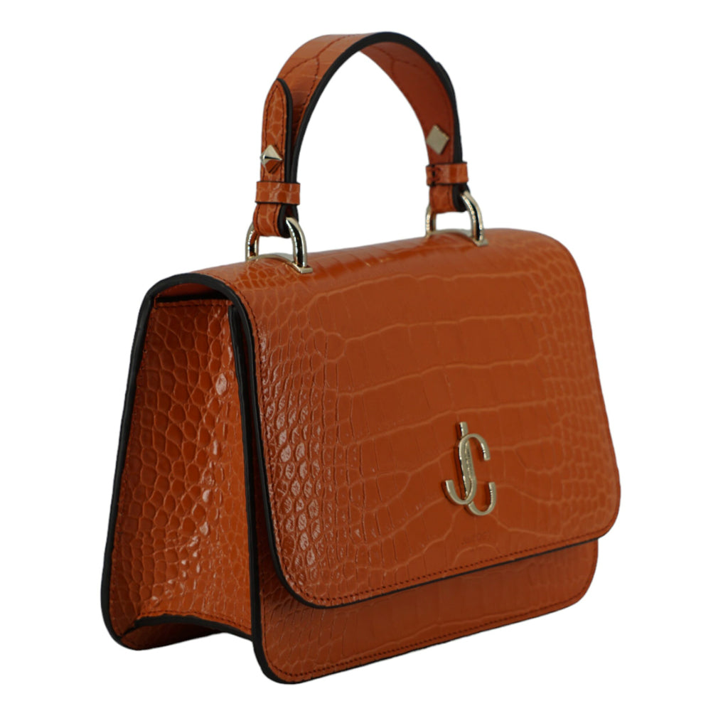 JIMMY CHOO Orange Leather Top Handle and Shoulder Bag