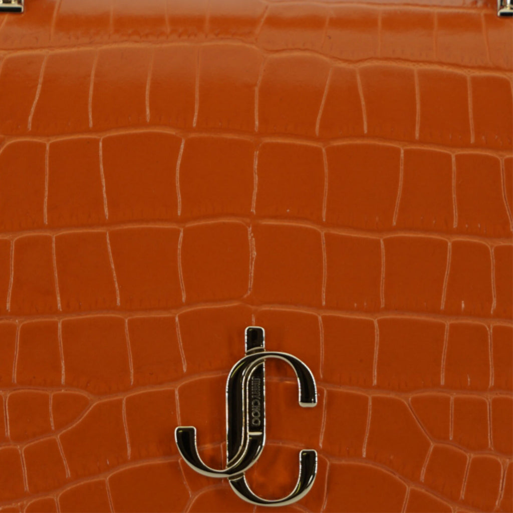 JIMMY CHOO Orange Leather Top Handle and Shoulder Bag