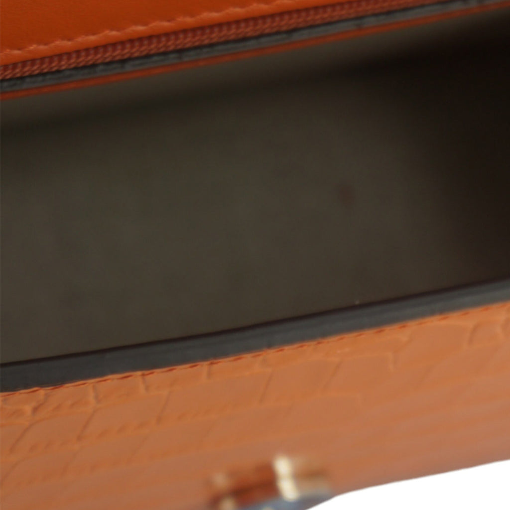 JIMMY CHOO Orange Leather Top Handle and Shoulder Bag