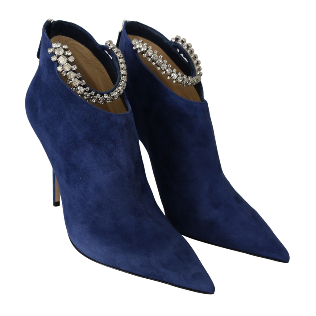 Jimmy Choo Pop Blue Crystal-Strap Heeled Boots