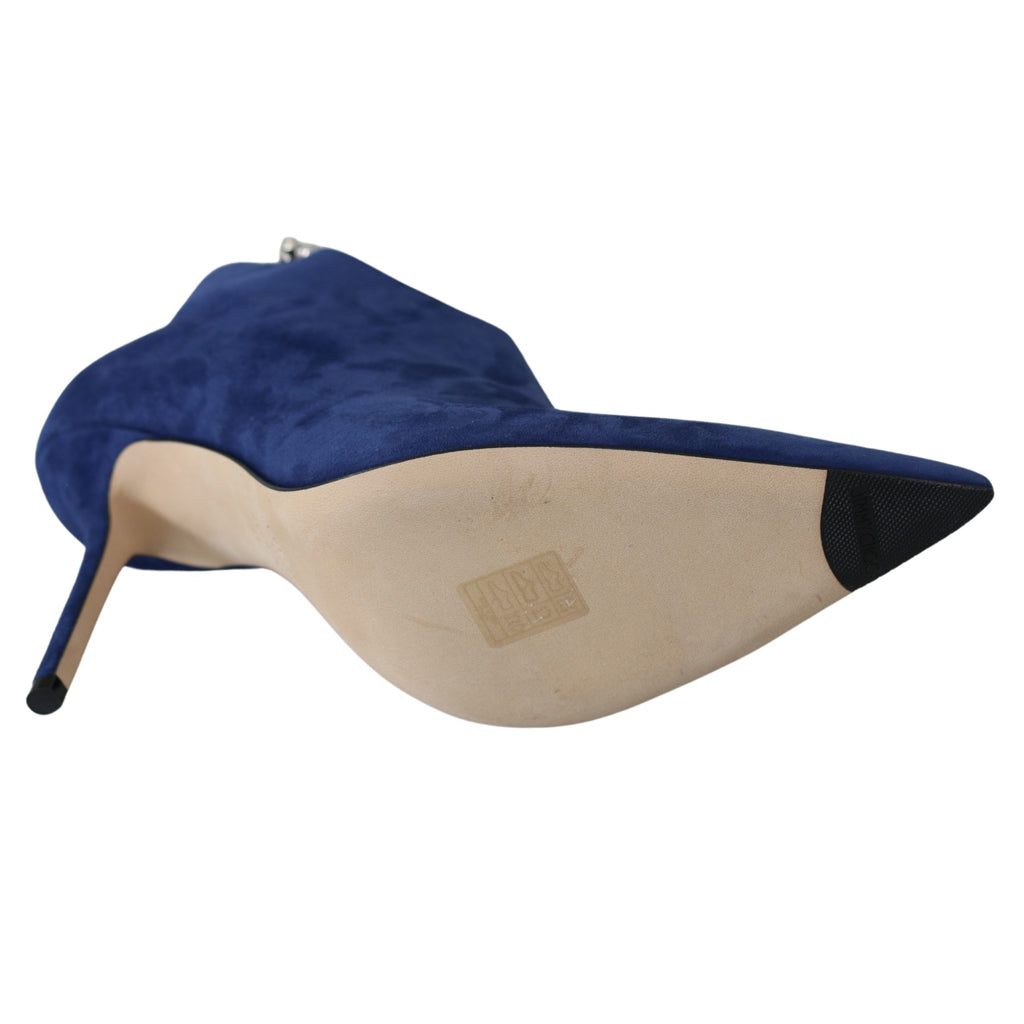 Jimmy Choo Pop Blue Crystal-Strap Heeled Boots