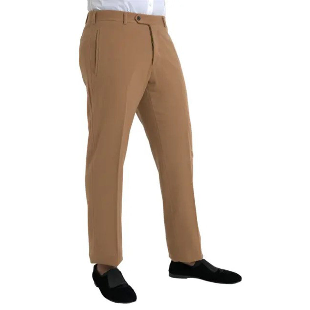 Prada - Beige Cashmere Men Straight Fit Dress Pants