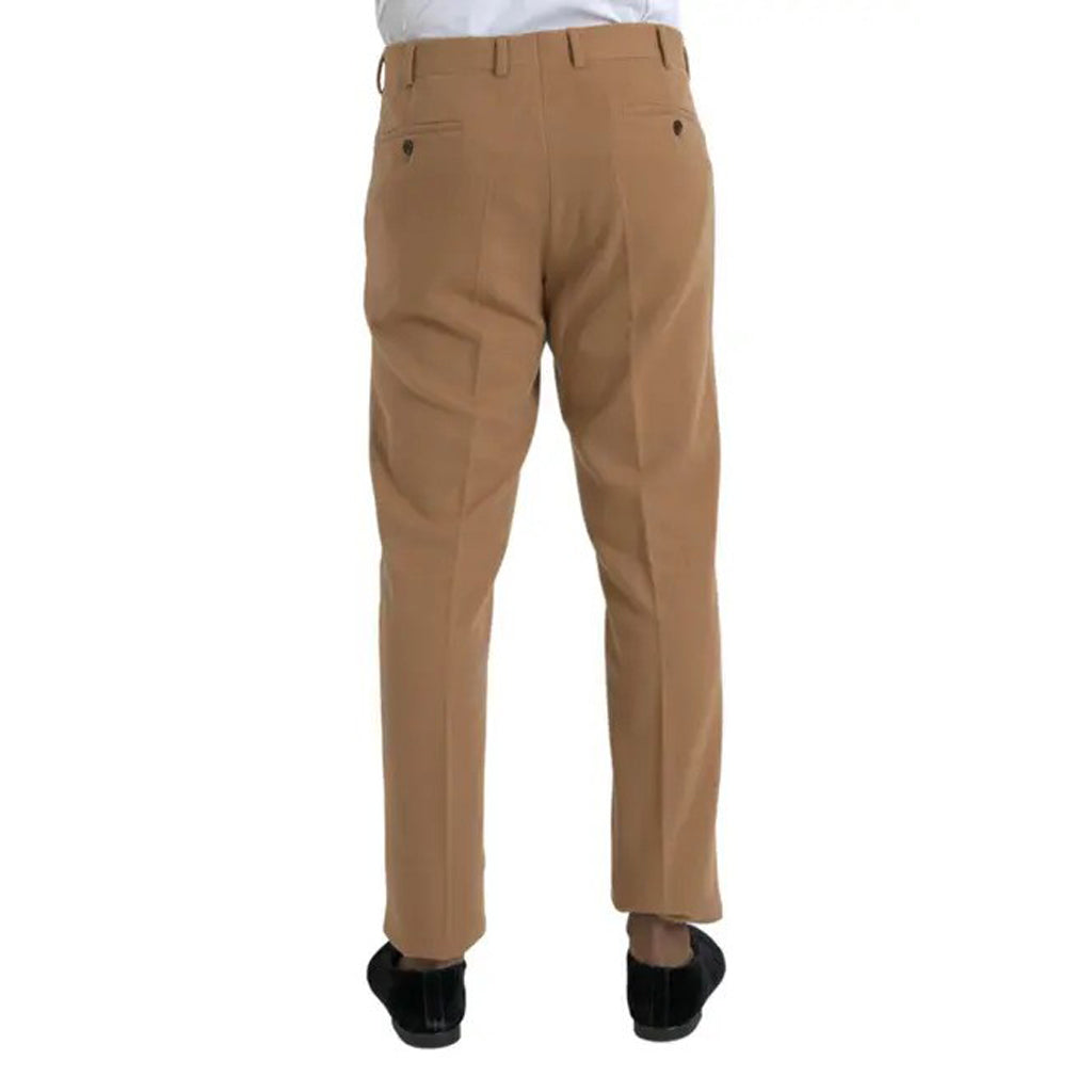 Prada - Beige Cashmere Men Straight Fit Dress Pants