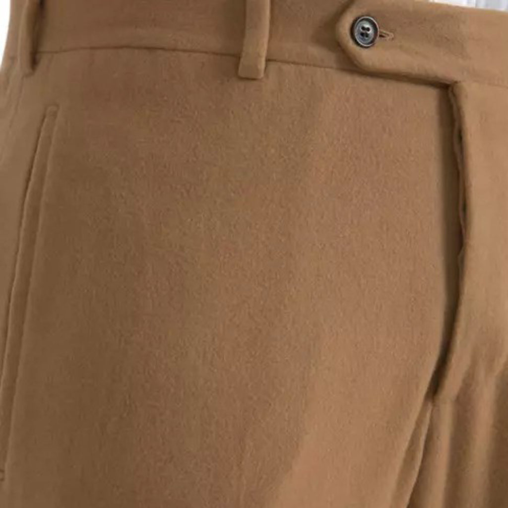 Prada - Beige Cashmere Men Straight Fit Dress Pants