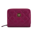 VERSACE Purple Nappa Leather Bifold Zip Around Wallet