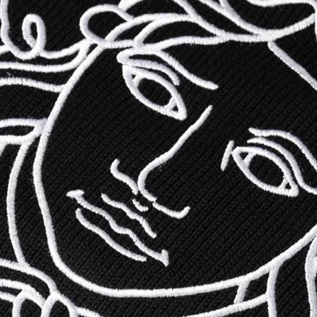 Versace - Black Medusa Embroidery Crew Neck Pullover Sweater